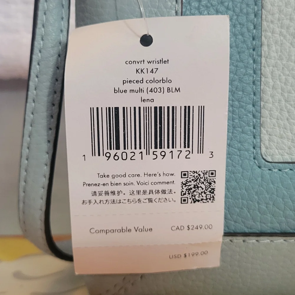 kate spade Two-Tone Light Blue Leather Clutch Bag - Picture 2 of 10